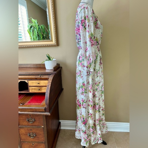 Aratta Silvent Journey Softness Floral Embroidered Maxi Dress V-Neck Size S - Picture 8 of 12